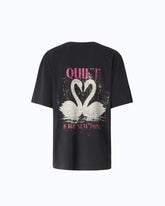 Quiet Is The New Punk swan-print T-shirt - | Pinko