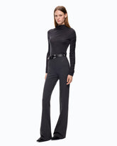 Mock-turtleneck sweater with asymmetric hem - | Pinko