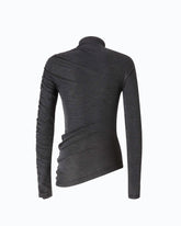 Mock-turtleneck sweater with asymmetric hem - | Pinko