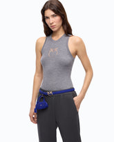Ribbed top with sheer Love Birds logo - Grey | Pinko
