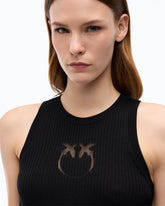 Geripptes Top mit transparentem Logo Love Birds - | Pinko