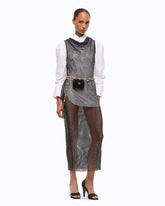 Mesh-effect midi dress with rhinestones - | Pinko