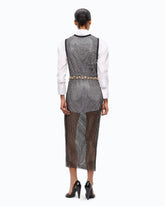 Mesh-effect midi dress with rhinestones - | Pinko