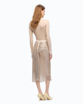 Mesh-effect calf-length skirt with rhinestones - | Pinko