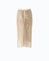 Mesh-effect calf-length skirt with rhinestones - | Pinko