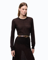 Lightweight wool and cashmere sweater - Brown | Pinko