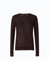 Leichter Pullover aus Wolle und Kaschmir - Braun | Pinko