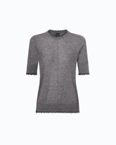 Short-sleeved T-shirt with frayed edges - | Pinko