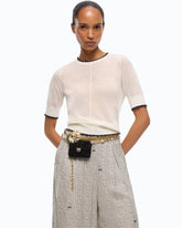 Short-sleeved T-shirt with frayed edges - | Pinko