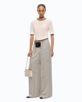 Short-sleeved T-shirt with frayed edges - | Pinko