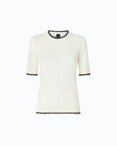 Short-sleeved T-shirt with frayed edges - | Pinko