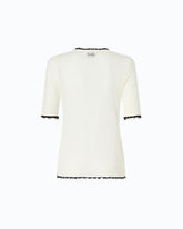 Short-sleeved T-shirt with frayed edges - | Pinko