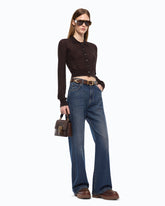 Cropped cardigan with polo collar - | Pinko