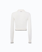 Cropped cardigan with polo collar - | Pinko