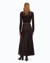 Long turtleneck dress in merino wool and alpaca - | Pinko