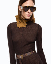 Long turtleneck dress in merino wool and alpaca - | Pinko