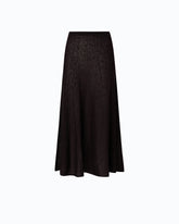 Long flared skirt in merino wool and alpaca - Brown | Pinko