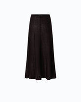 Long flared skirt in merino wool and alpaca - Brown | Pinko