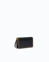 Baby Love Bag One Slouchy crossbody bag in leather with studs - Black | Pinko