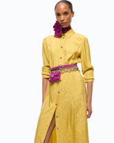 Long shirt dress with belt - | Pinko