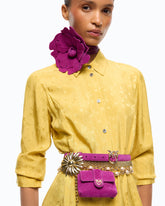 Long shirt dress with belt - | Pinko