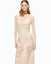 Midi slip dress with lace bands - | Pinko