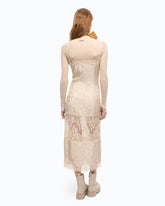 Midi slip dress with lace bands - | Pinko