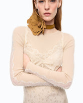 Midi slip dress with lace bands - | Pinko