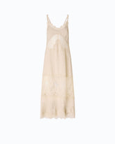 Midi slip dress with lace bands - | Pinko