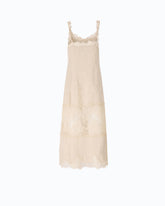 Midi slip dress with lace bands - | Pinko