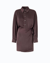 Kurzes Kleid mit Knöpfen - Braun | Pinko