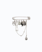 Jewel brooch with chains and charms - | Pinko
