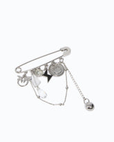 Jewel brooch with chains and charms - | Pinko