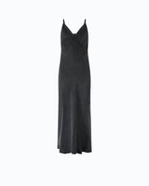 Langes Slipkleid mit abnehmbarem Love Birds-Logo - Schwarz | Pinko