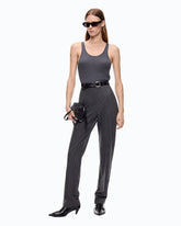 Ribbed merino wool vest top - | Pinko