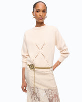 Wool and cashmere sweater with maxi diamonds - | Pinko