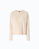 Wool and cashmere sweater with maxi diamonds - | Pinko