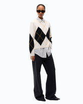 Pullover aus Wolle und Kaschmir mit Maxi-Rauten - | Pinko