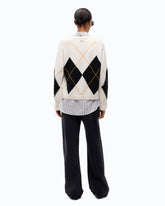 Pullover aus Wolle und Kaschmir mit Maxi-Rauten - | Pinko