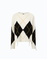 Pullover aus Wolle und Kaschmir mit Maxi-Rauten - | Pinko