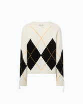 Pullover aus Wolle und Kaschmir mit Maxi-Rauten - | Pinko