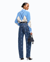 Wool and cashmere sweater with maxi diamonds - | Pinko