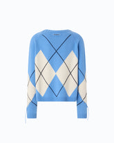 Wool and cashmere sweater with maxi diamonds - | Pinko