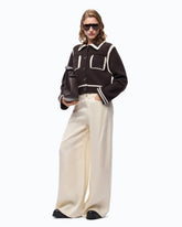 Merino wool jacket with contrasting edges - | Pinko