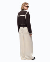 Merino wool jacket with contrasting edges - | Pinko