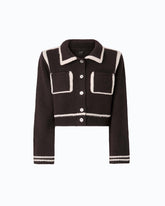 Merino wool jacket with contrasting edges - | Pinko