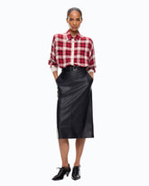 Oversized shirt with check pattern - | Pinko