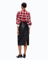 Oversized shirt with check pattern - | Pinko