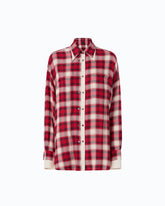Oversized shirt with check pattern - | Pinko