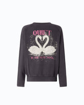 Quiet Is The New Punk swan-print sweatshirt - | Pinko